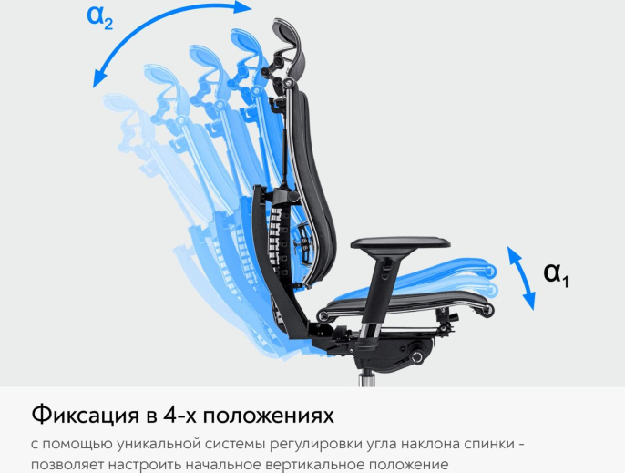 Кресло руководителя МЕТТА Yoga 4DF B2-12D - GoyaLE, велюр, до 150кг, синхромеханизм, регулируемые 5D подлокотники,  темно-серый