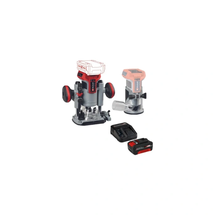 Фрезер аккумуляторный Einhell PXC TP-RO 18 Set Li BL, 18 В, 10-30 т/мин, цанга 6/8 мм + 1 акк. 4 Ач + ЗУ 3 А 4350410SET