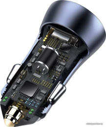 Автомобильное зарядное Baseus TZCCJD-0G Golden Contactor Pro Dual Quick Charger Car Charger Type-С + USB 40W кабель USB-Type-C 5A 1m , Выходы: Type-C - 20W, USB - 20W, Dark