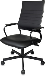 Кресло руководителя Бюрократ CH BALANCE PU, экокожа, до 150кг, топ-ган, фиксированные подлокотники,  черный