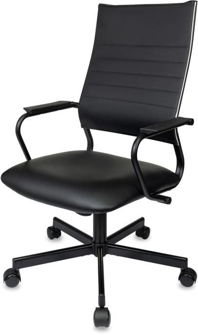 Кресло руководителя Бюрократ CH BALANCE PU, экокожа, до 150кг, топ-ган, фиксированные подлокотники,  черный