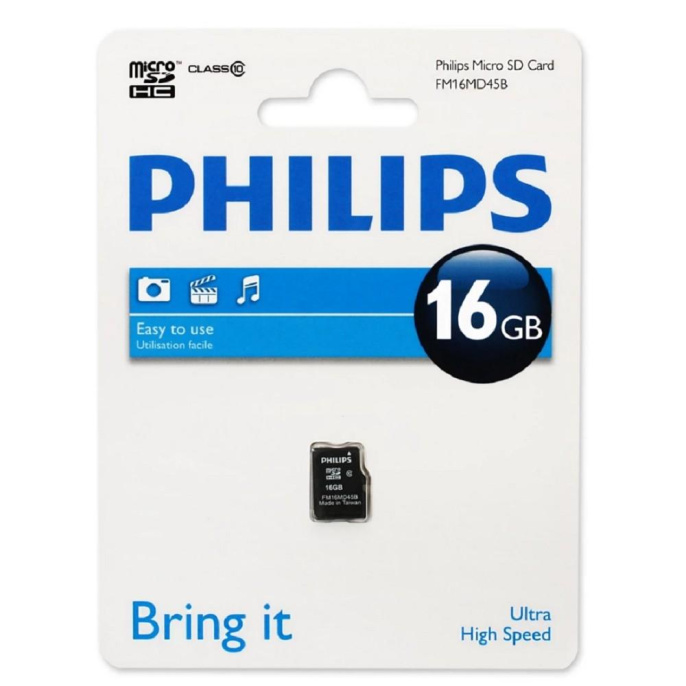 Флеш карта microSD 16GB PHILIPS microSDHC Class 10 FM16MD45B/97