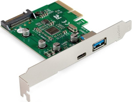Контроллер ExeGate EXE-320-1A1C 10Gbps (PCI-E x4 v3.0, USB3.2 Gen2 1xType-A + 1xType-C ext., SuperSpeed+ скорость до 10 Гбит/с, разъем доп.питания, ASMedia Chipset ASM1142) EX298302RUS