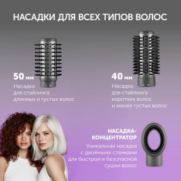 Фен-щетка Polaris PHSB 1100Ri 1200Вт графитовый