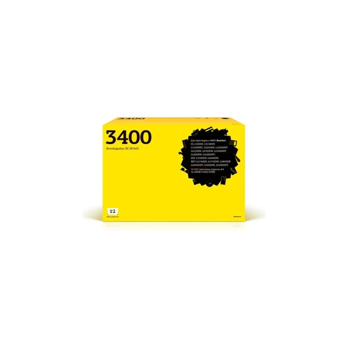 Блок фотобарабана T2 DC-B3400 DR-3400 черный ч/б:50000стр. для Brother HL-L5000/5100/5200/6200/6250/6300/6400/DCP-L5500/5600/5650/6600/MFC-L5700/5750/6700/6750/6800/6900