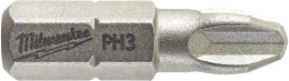 Бита Milwaukee PH3 25мм 25шт 4932399588 твердость: 60HRC, для использования с ударными шуруповертами, закаленная лазером, наконечник подвергается специальной закалке при температуре до 870°C