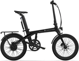 ADO Air Carbon черный Складной городской электровелосипед, колеса 20"x 1,75", двигатель 350 Вт, 35 Нм, аккумулятор в подседельном штифте 36 В, 9,6 Ач 345,6 Втч, датчик крутящего момента, скорость 30 км/ч, пробег 50 км, амортизационная вилка, ременной прив