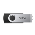 Флешка USB NETAC U505 4ГБ, USB2.0, черный и серебристый [nt03u505n-004g-20bk]
