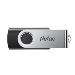 Флешка USB NETAC U505 4ГБ, USB2.0, черный и серебристый [nt03u505n-004g-20bk]