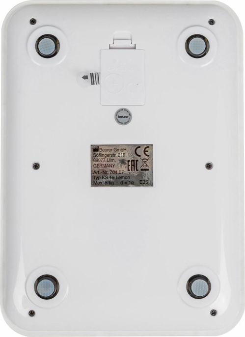 Весы кухонные BEURER KS19 lemon,  рисунок