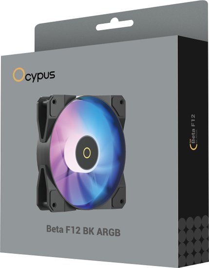 Вентилятор для корпуса Ocypus Beta F12 BK ARGB, 120x120x25mm, 3-PIN, 800-1600 RPM, 29 DBA MAX, HYDRO BEARING