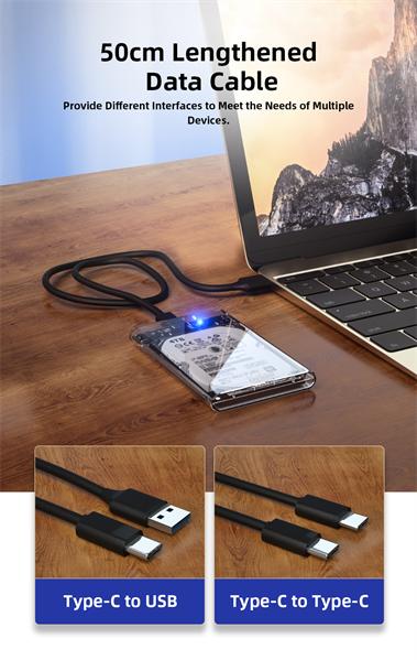 Бокс для накопителей 2.5" Netac WH11 NT07WH11-30CC 2.5 SATA to USB3.0 + USB3.0 C to C cable