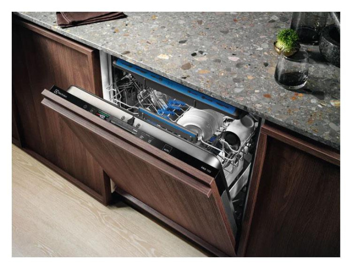 Посудомоечная машина Electrolux EEG48300L (загрузка на 14 комплектов посуды, сенсорное управление, 8 программ, 59.6x55x82 см, черный цвет, сушка: конденсационная, индикация на полу: луч)