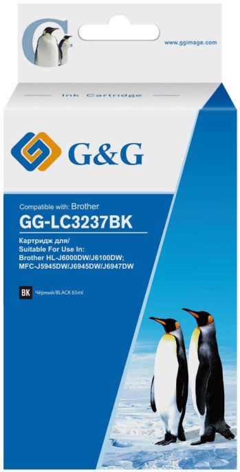 Картридж струйный G&G GG-LC3237BK черный 65мл для Brother HL-J6000DW/J6100DW