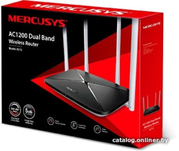 Роутер беспроводной Mercusys AC12 AC1200 10/100BASE-TX черный