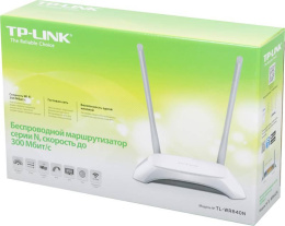 Wi-Fi роутер TP-LINK TL-WR840N, Wi-Fi 4, N300, 2.4ГГц, 4 LAN, белый