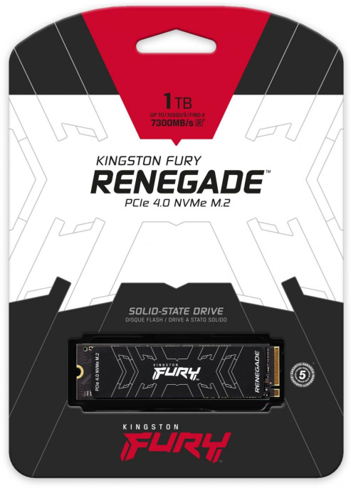 Накопитель SSD M.2 2280 M PCI Express 4.0 x4 Kingston 1Tb Fury Renegade SFYRS/1000G 7300/6000 MBps TLC