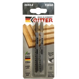 Пилки для лобзиков по дереву Eco Т101D CrV, 100х75 мм, шаг 4 мм/6TPi, 2 шт RITTER PS17131012