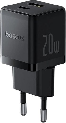 Сетевое зарядное устройство Baseus Palm P10111608113-00 Fast Charger C+U 20W EU Cluster Black