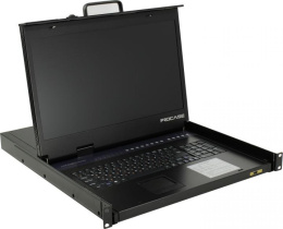 ProCase E1908HD Консоль однорельсовая , КВМ 8 порт, LCD 19'', single rail console KVM 8 port, LCD D-Sub, USB, разрешение 1920*1080, 8 кабелей
