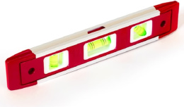 Уровень WorkPro WP262026 225мм магнитный, прочные акриловые флаконы с возможностью считывания по отвесу, уровню, под углом 45°, верхнее окошко для удобства считывания, прочная алюминиевая рама