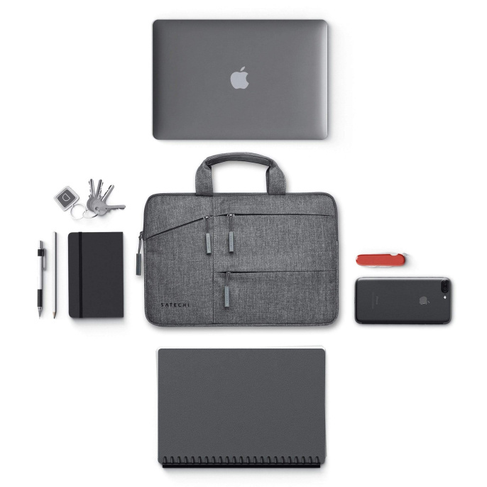 Сумка Satechi Water-Resistant Laptop Carrying Case для ноутбуков до 13"&14'' дюймов. Материал нейлон. Цвет серый. (ST-LTB13)
