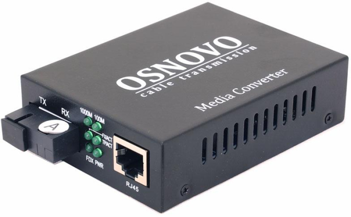Медиаконвертер OSNOVO OMC-1000-11S5a Оптический Gigabit Ethernet медиаконвертер для передачи Ethernet по одному волокну одномодового оптического кабеля до 20км. Поддерживает скорость 10/100/1000М IEEE 802.3i, IEEE