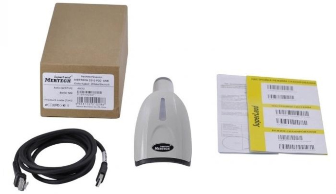 Сканер штрих-кода Mertech 2310 HR Superlead 2D проводной белый 4831