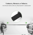 Кабель UGREEN AV119-10596 AUX 3.5mm M to AUX 3.5mm M , улогвой 90°, позолоченные коннекторы, Качество стереозвучания Hi-Fi, силиконовый круглый, 0.5m, Black