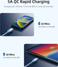 Кабель USB-C CABLETIME CUP0H (CT-CM100-PBL1) синий 1 м для смартфонов, планшетов