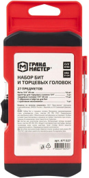 Набор бит и головок ГРАНДМАСТЕР 671327,  универсальные,  27шт
