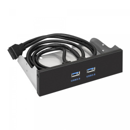 Планка USB Exegate U5H-615, 5,25", 2*USB3.0, черная, металл, подсоед. к MB OEM (127616) EX289289RUS