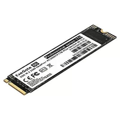 Накопитель SSD M.2 2280 2Tb ExeGate NextPro+ KC2000TP2TB (PCIe Gen3x4, NVMe, 22x80mm, 3D TLC) EX295282RUS