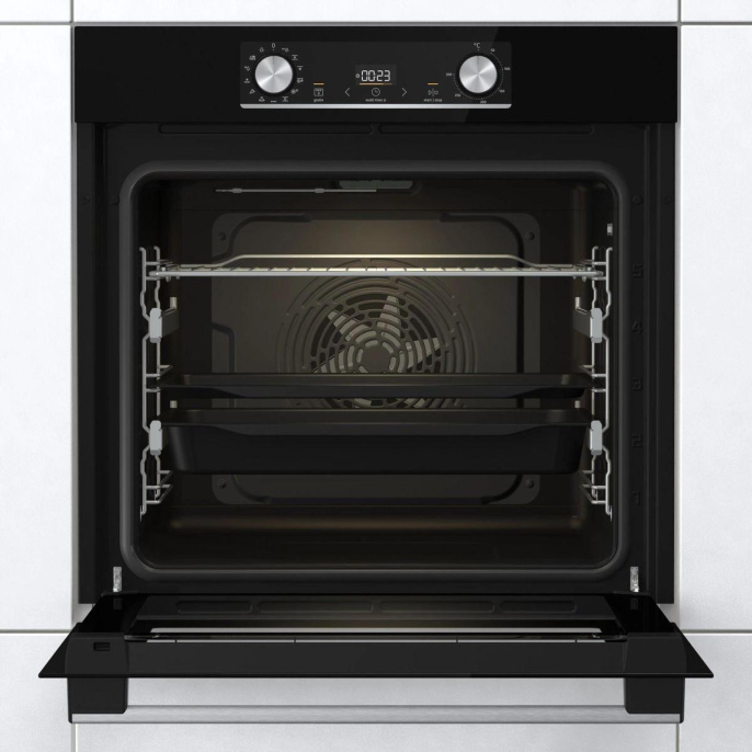 Духовой шкаф электрический Gorenje BOSX6737E09BG,  77л,  дверца с 2 стеклами,  черный