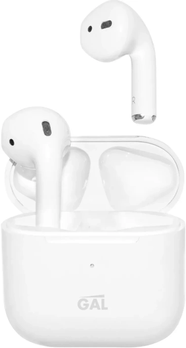 Наушники GAL TW-4300, Bluetooth, вкладыши, белый
