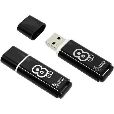 Накопитель SmartBuy Glossy SB8GBGS-K USB2.0 Flash Drive 8Gb (RTL)