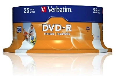 Диск DVD-R Disc Verbatim 4.7Gb 16x уп. 25 шт на шпинделе printable 43538