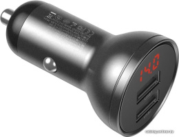 Автомобильное зарядное Baseus CCBX-0G Digital Display 4.8A Car Charger 2 USB 24W, выходы: USB 1 12 W , USB 2 12 W , Gray