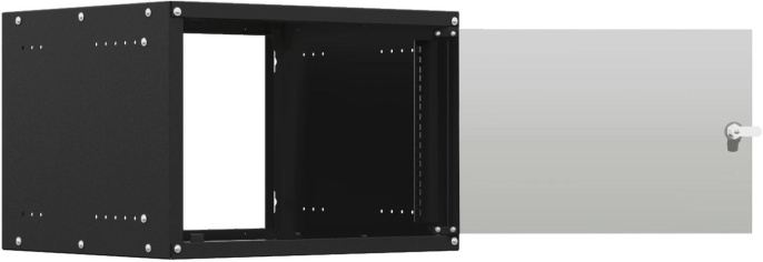 Шкаф коммутационный NTSS Lime NTSS-WL6U5560GS-BL настенный 6U 550x600мм пер.дв.стекл несъемн.бок.пан. 30кг черный 520мм 12кг 110град. 500мм IP20
