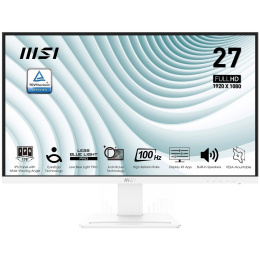 Монитор MSI PRO MP273AW 27" 16:9 FHD 1920x1080 IPS Flat,5ms GTG ,1000:1,100M:1,300nit,178/178,1xHDMI ,1xDP, 1*D-Sub VGA ,Tilt,VESA,100Hz,1y w-ty, White 9S6-3PB4CH-097