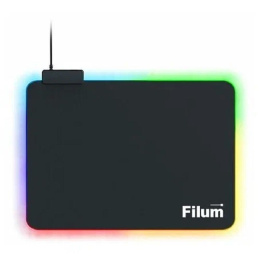 Filum FL-MPL-M-GAME Коврик игровой для мыши, серия- Bulldozer, черный, подсветка, оверлок, размер “M”- 350*250*4 мм, ткань+резина.