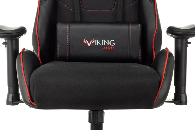 Кресло игровое Zombie VIKING 4 AERO черный/красный ткань/эко.кожа с подголов. крестов. пластик (VIKING 4 AERO RED)