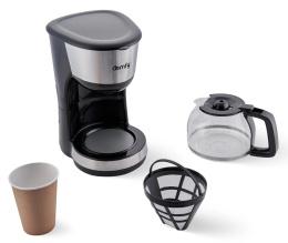 Кофеварка DOMFY DSM-CM301,  капельная,  черный  / серебристый