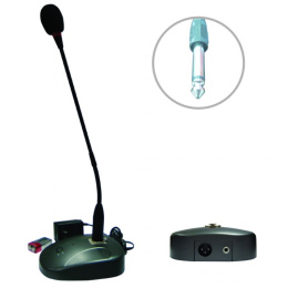 Микрофон настольный ALERTO AM-01C, сигнал привлечения внимания, удаление от усилителя до 100 м; в комплекте: адаптер ~220В/ 12В, кабель XLR-Jack 5 м