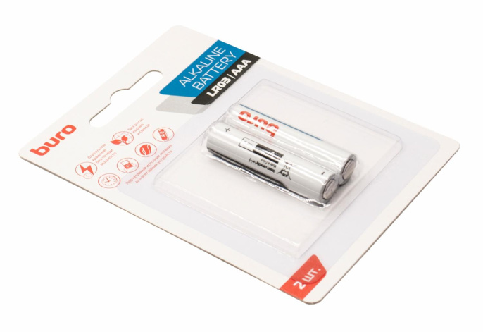 AAA Батарейка Buro Alkaline LR03,  2 шт.
