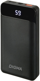 Внешний аккумулятор (Power Bank) Digma DG-20000-PL,  20000мAч,  черный [dg-20000-pl-bk]