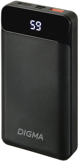 Внешний аккумулятор (Power Bank) Digma DG-20000-PL,  20000мAч,  черный [dg-20000-pl-bk]