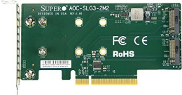 Контроллер Supermicro PCI Express Gen3 x8, Dual M-Key sockets for 2x NVMe M.2 RAID