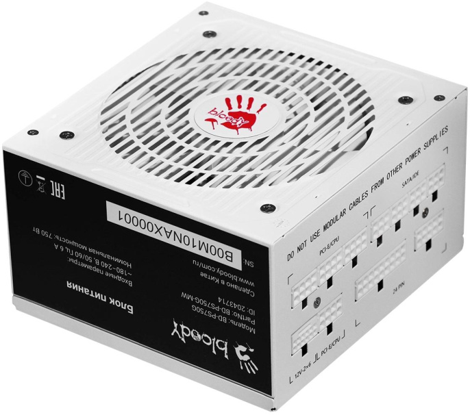 Блок питания BLOODY BD-PS750G,  750Вт,  80 PLUS GOLD,  120мм, белый, retail [bd-ps750g-mw]