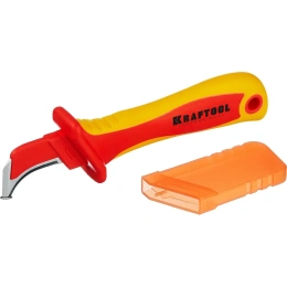 Диэлектрический нож электрика KRAFTOOL KN-7 с пяткой, изогнутый 45400
